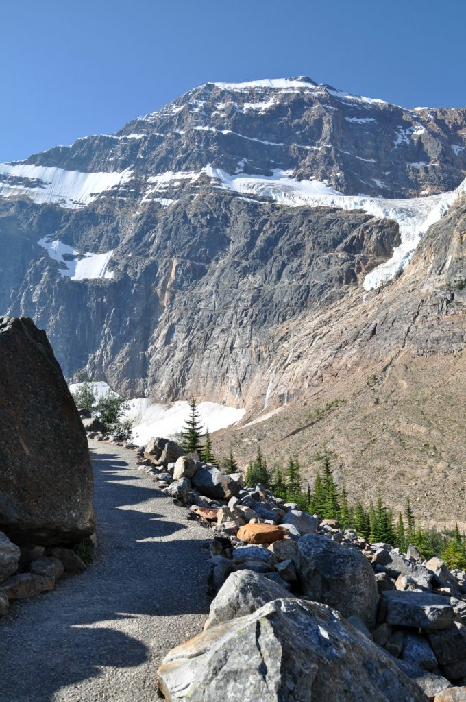 View of Edith Cavel, (Jasper National Park, Canada) as you approach the glacial lake.