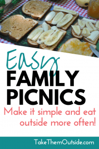 bread laid out being made into peanut putter and banana sandwiches for a family picnic