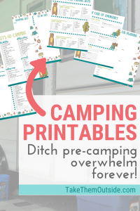 Image of printable camping organizational sheets