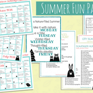 Image of summer planners and scavenger hunt printables