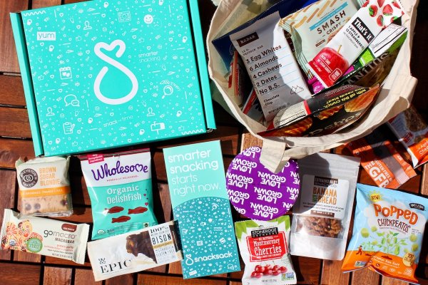 all the treats and snacks available in a snack sack subscription box