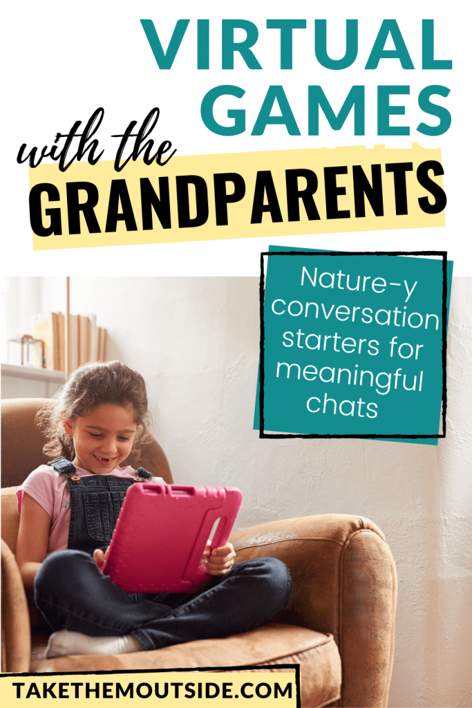 a girl using a tablet to meet with grandparents virtually