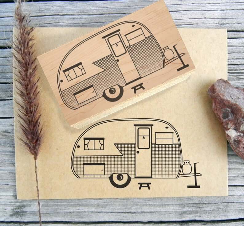 a vintage camper stamp