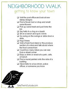 image of getting to know your neighborhood activity sheet