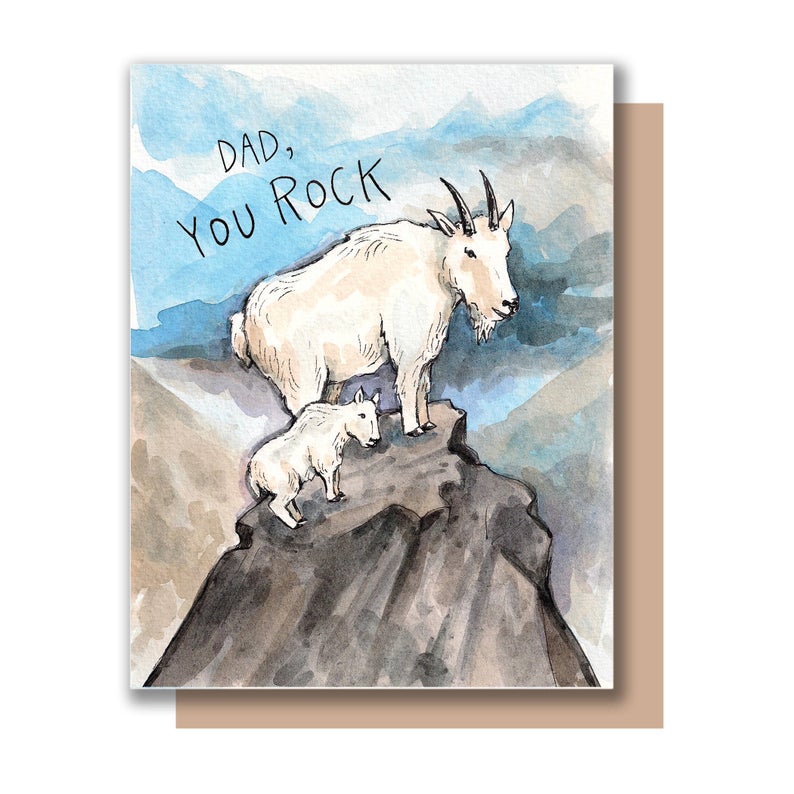 an image of a card with two mountain goads