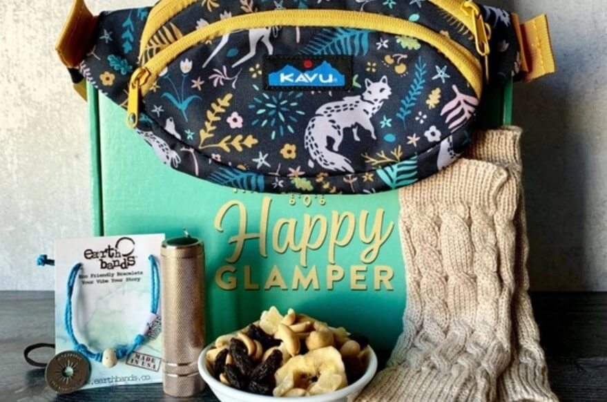 camping gift items found in the happy glamper subscription box