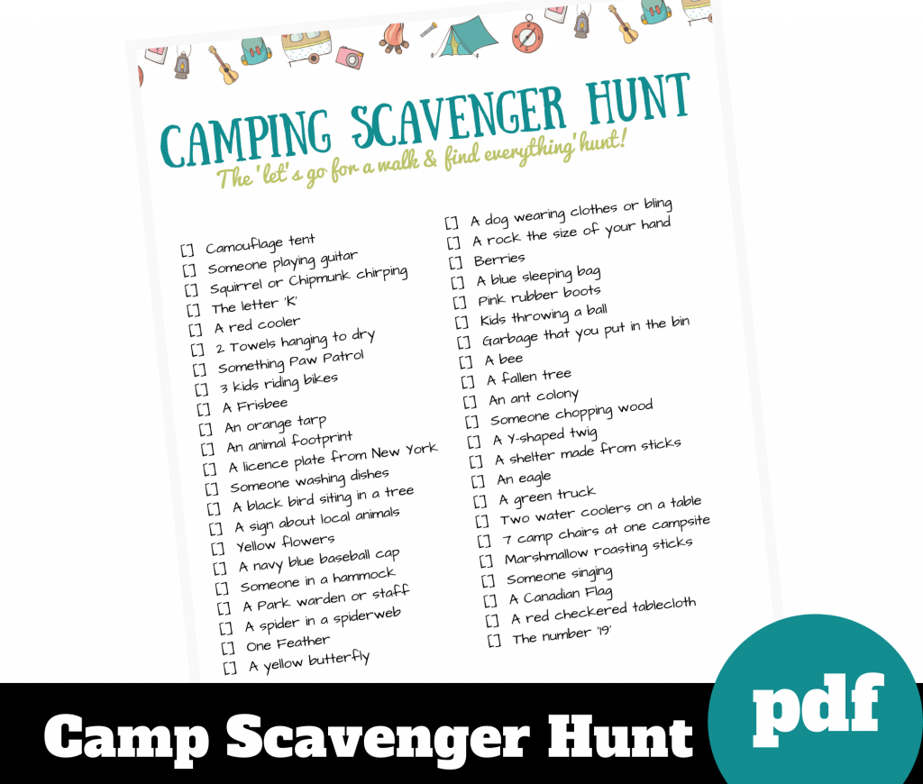 image of camping scavenger hunt