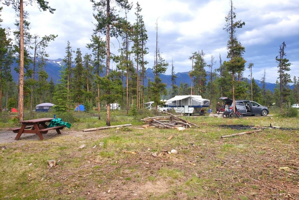 tent trailer at wabasso campground in jasper national park